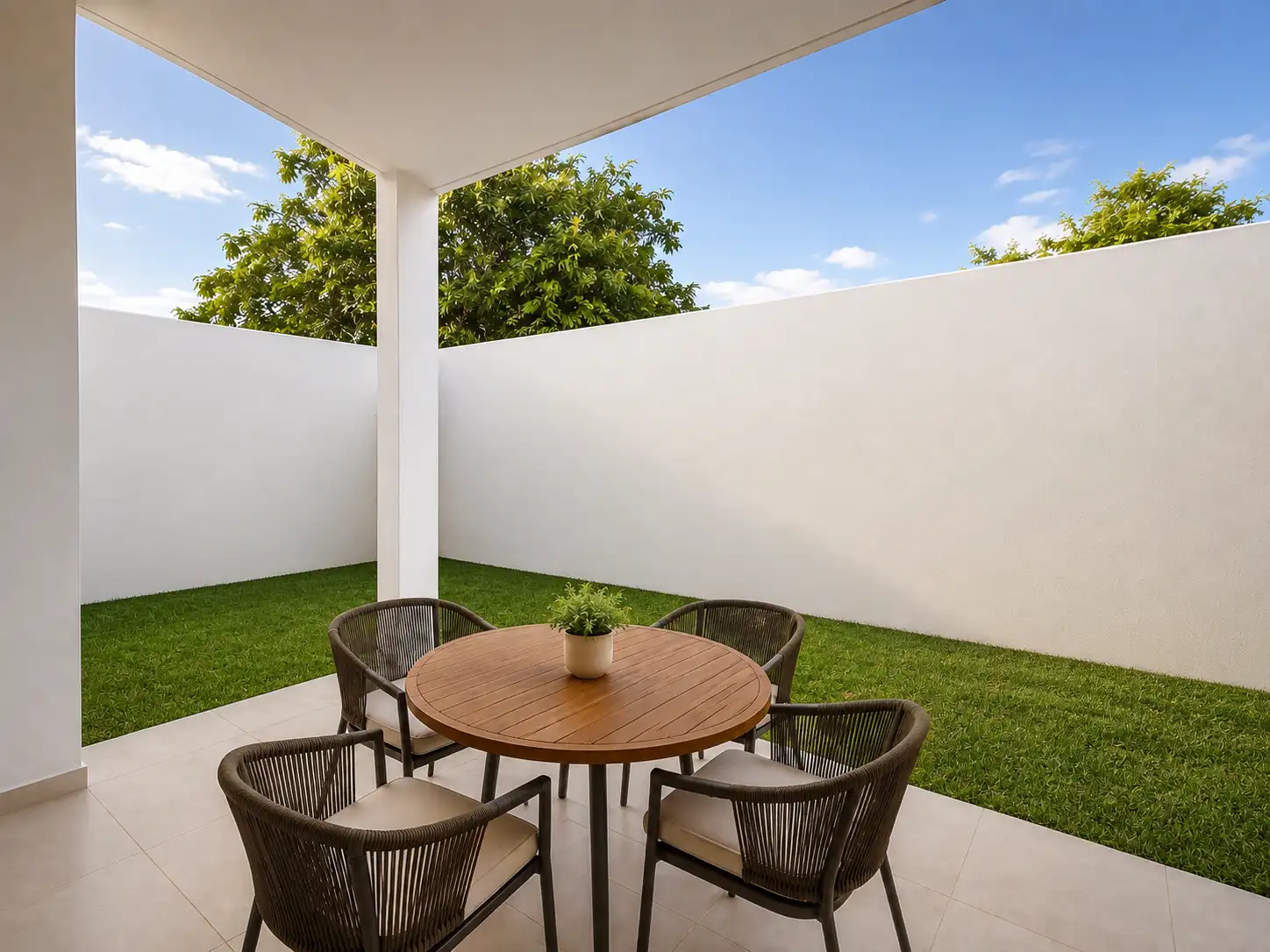 Jardín de casa nueva en Bosques de Cholul, modelo Amelia Plus